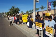 School pride in the car line - Literacy First Charter Schools, El Cajon, CA