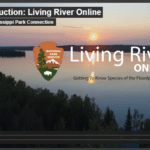 Living River Online Image with National Park Service Logo on top of river sunset image