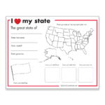 I Love My State Worksheet