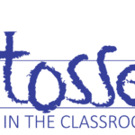 Stossel in the Classroom logo - blue writing on lines