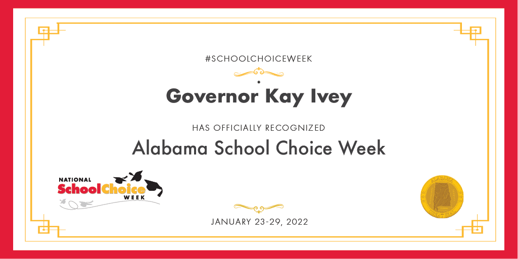 Alabama School Choice Week 2022 Proclaimed National School Choice Week