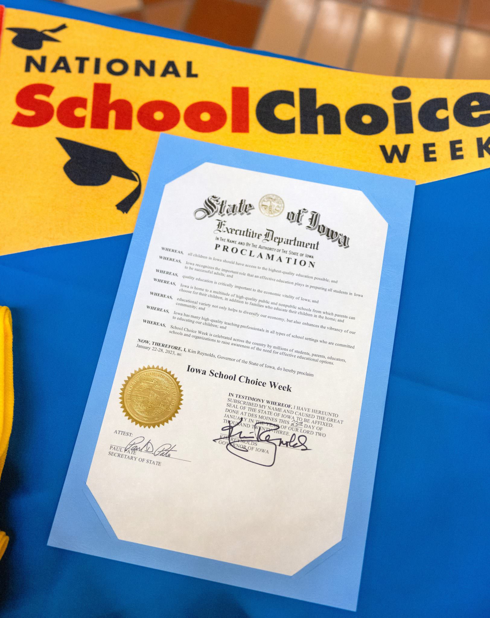 Iowa School Choice Week 2023 Proclaimed National School Choice Week
