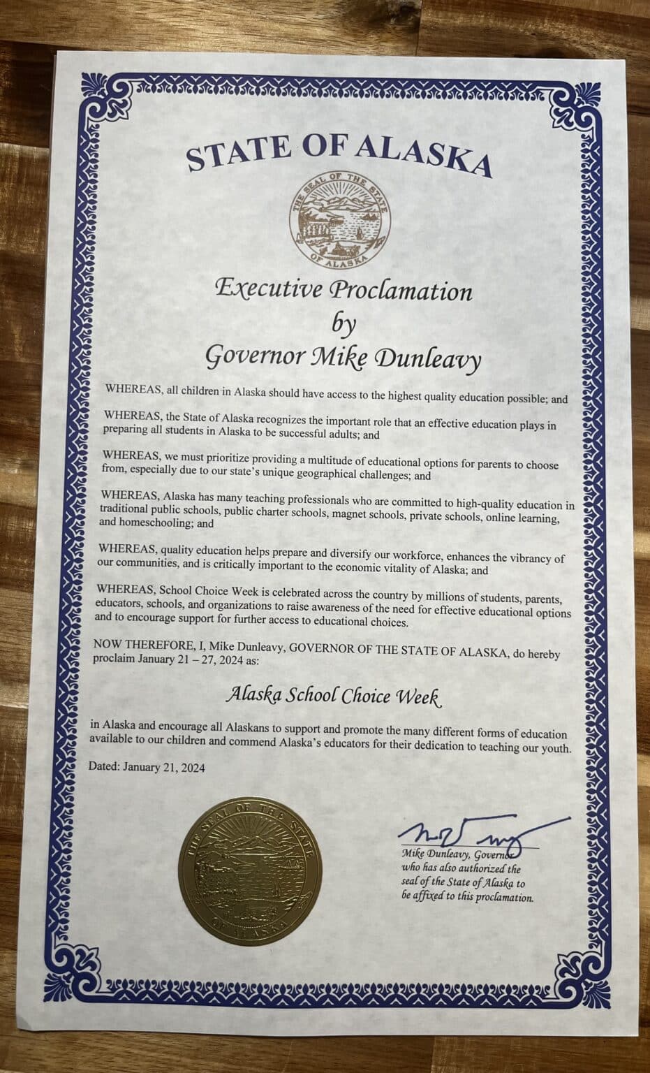 Alaska School Choice Week Proclamation 2024   Alaska 931x1536 